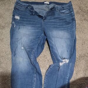 Cello Blue Distressed Boyfriend Jeans